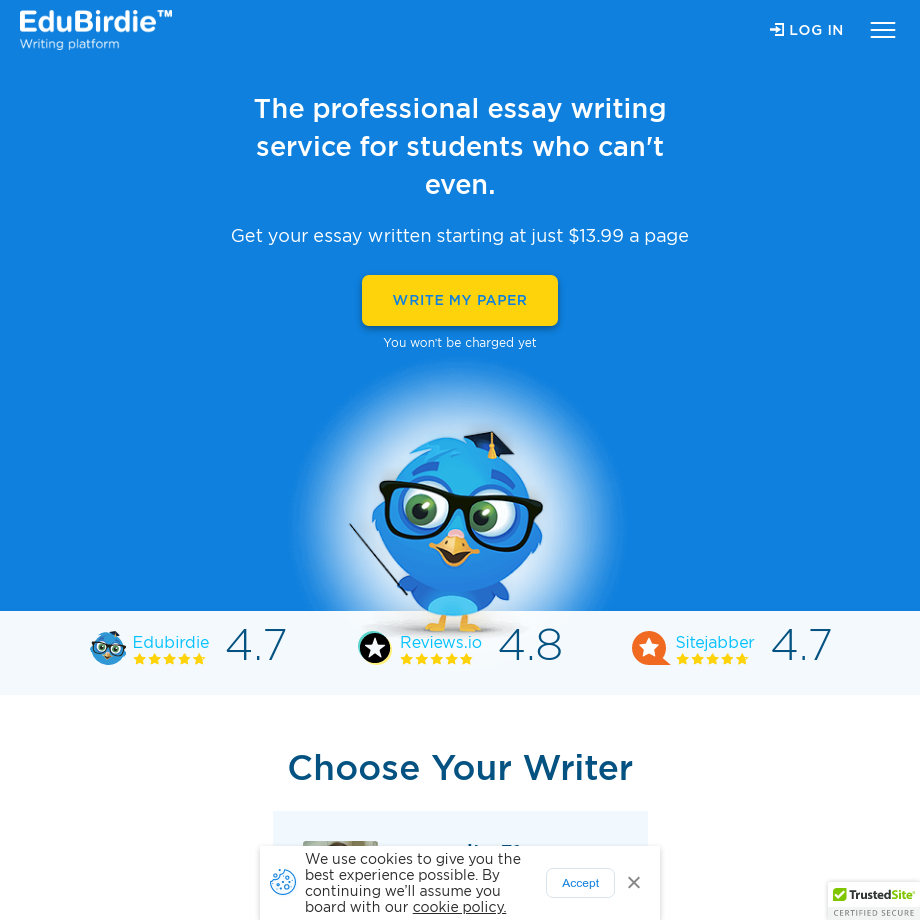 Edubirdie: choose best writer from this essay writng service